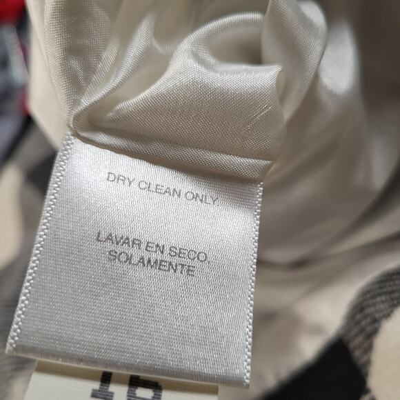 Worthington Gray Cream Plaid Fringe Wool Blend Wrap Maxi Skirt Size 16 Academia - Picture 10 of 10